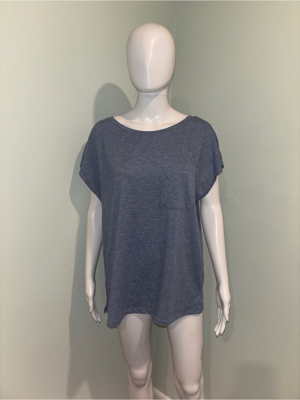 Mirol Basic Blue Short Sleeve T-Shirt with Front Pocket - L